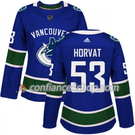 Adidas Maillot de Hockey Vancouver Canucks Bo Horvat 53 2017-2018 Bleu Authentic - Femme